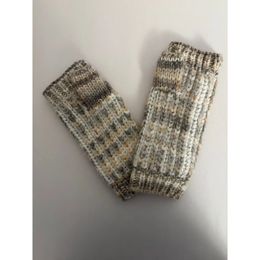 UGG Fingerless Gloves Womens OS Space Dye Wool Blend Chunky Knit Hand Warmers